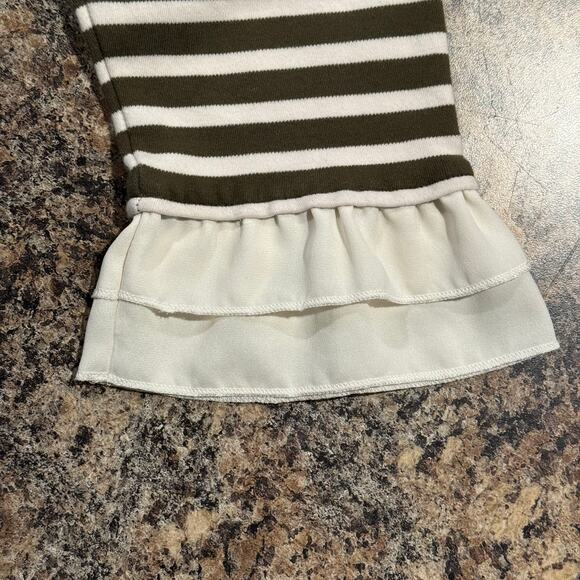 Talbots Dress 3/4 Sleeve Coastal Minimalist Classic Preppy Stripe Green Large - Picture 5 of 7